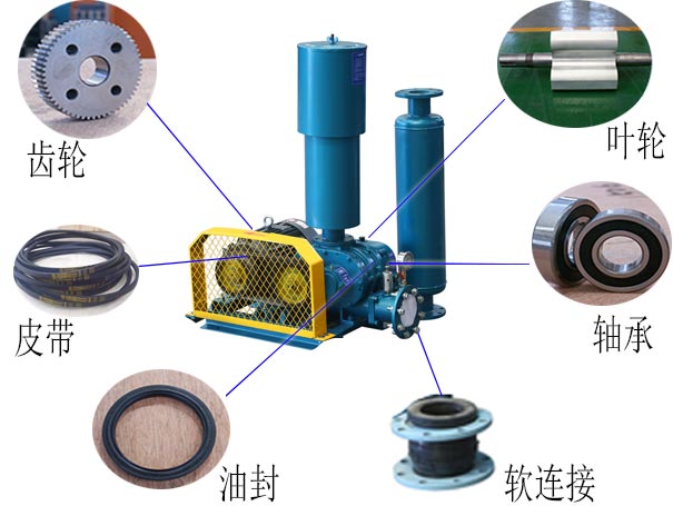 高壓水冷羅茨風(fēng)機(jī)零件組成